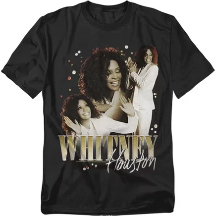 Мужская футболка Whitney Houston White Suit, черная