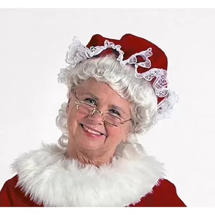 Женская шляпа Halco Mrs. Claus бархатная, бордовая