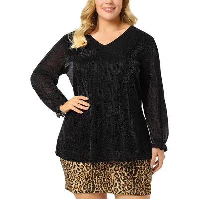 Женская блузка Agnes Orinda с пайетками, черная