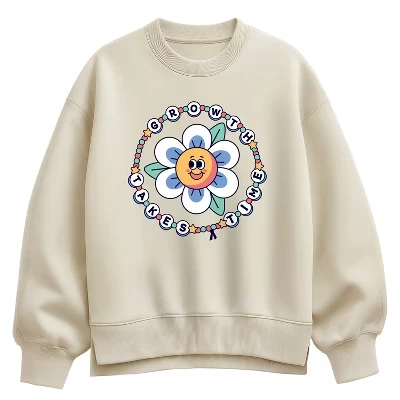 Женская толстовка Oversize Crew из флиса с бусинами - для роста требуется время