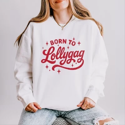 Born To Lollygag Stars Distressed - Женская легкая одежда, окрашенная в белый цвет