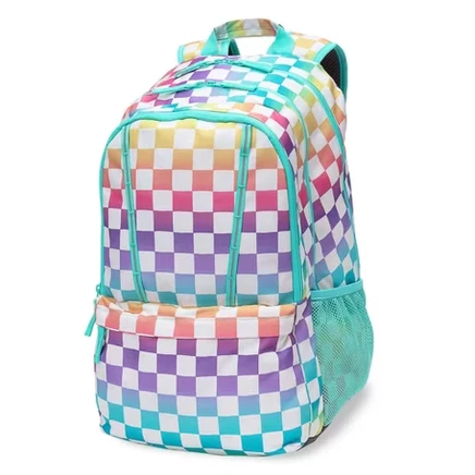 rainbow/white check