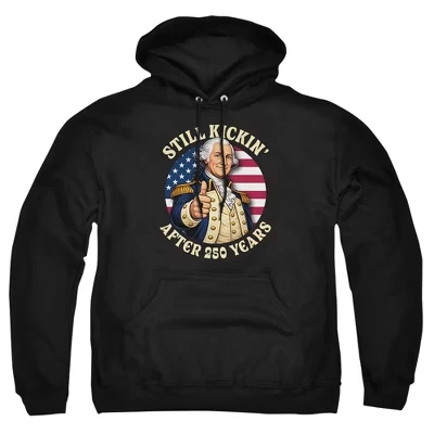 Мужская толстовка с капюшоном USA 250th George Washington Still Kickin черного цвета