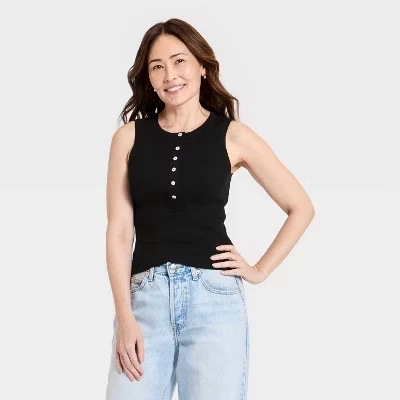 Женская майка Henley Universal Thread, черная