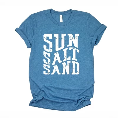 Sun Salt Sand Wavy - женская футболка с коротким рукавом бирюзового цвета