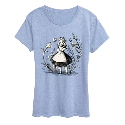 Женская футболка Alice in Wonderland, голубая