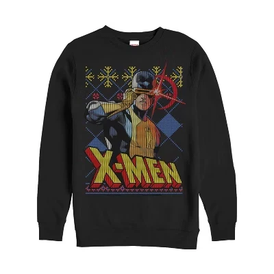 Мужская толстовка Ugly Christmas X-Men Cyclops черного цвета