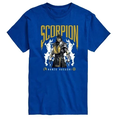 Мужская футболка Scorpion Hanzo Hasashi с коротким рукавом и графическим рисунком, синяя