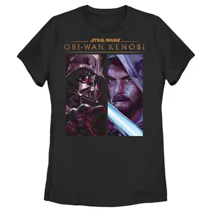 Женская футболка Star Wars Obi-Wan vs Darth Vader, черная