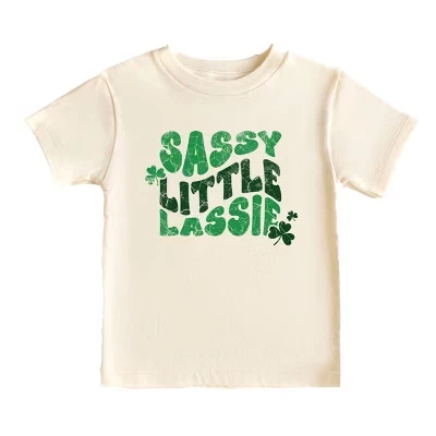 Кремовая футболка с коротким рукавом для малышей от Sassy Little Lassie Bubble Letter