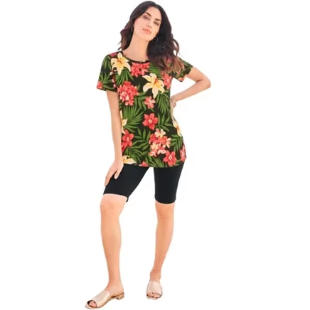 black tropical floral