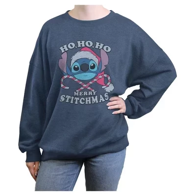 Женский свитшот Lilo & Stitch Merry Stitchmas, синий