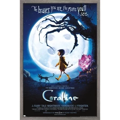 Постер в рамке Trends International «Coraline», под дерево