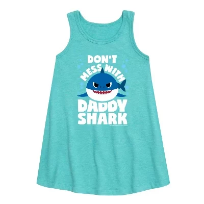 Не связывайтесь с платьем Aline без рукавов с рисунком Dadday Shark бирюзового цвета