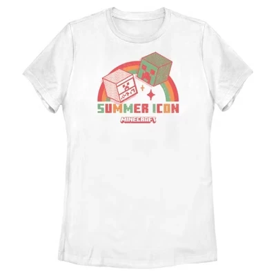 Женская футболка Rainbow Summer Icon белого цвета