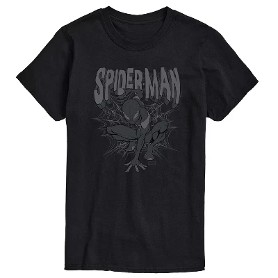 Men's -  - Spider-man Monochromatic Short Sleeve Graphic T-Shirt black