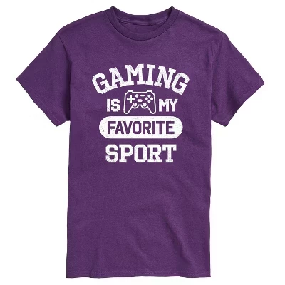 Мужская футболка с коротким рукавом Gaming Is My Favorite Sport с графическим рисунком фиолетового цвета