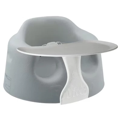 Детское кресло Bumbo для младенцев с подносом, серое