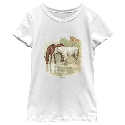 Детская футболка Lost Gods Retro Horses, белая