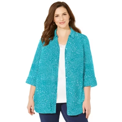 vibrant turq dotted paisley