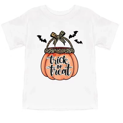 Trick of Treat Pumpkin - Молодежная футболка с коротким рукавом и футболка с рисунком для малышей белого цвета