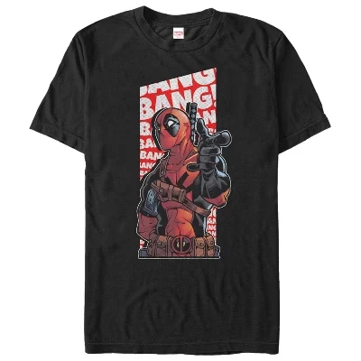 Men's  Deadpool Bang Bang Panel T-Shirt black