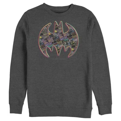 Мужской свитшот DC Comics Batman, щит, темно-серый меланж