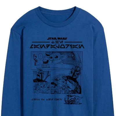 Men's -  - Mando Manga Long Sleeve Graphic T-Shirt blue