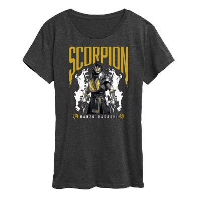 Женская футболка Scorpion Hanzo Hasashi с коротким рукавом и графическим рисунком heather charcoal