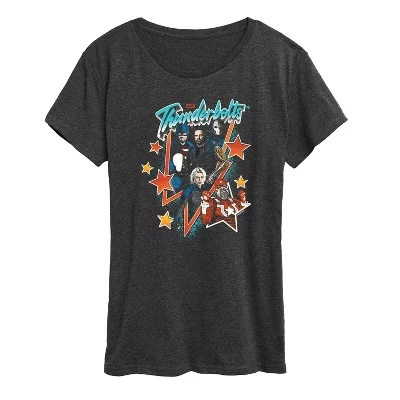 Женская футболка с коротким рукавом Thunderbolts Band и графическим рисунком heather charcoal