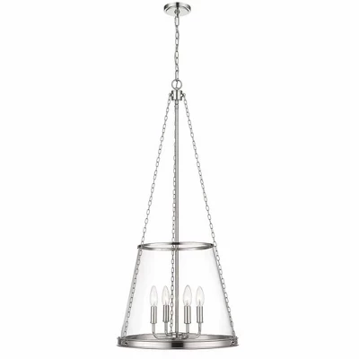Подвесной светильник Prescott 4-Light - Современный стальной светильник для обеденных и жилых помещений серебристого цвета