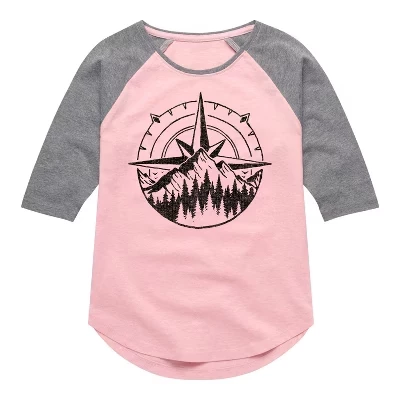 Футболка с графическим рисунком реглана и надписью Compass Nature Scene Shirt