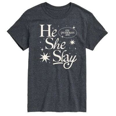 Мужская футболка с коротким рукавом He She Slay с графическим рисунком heather charcoal