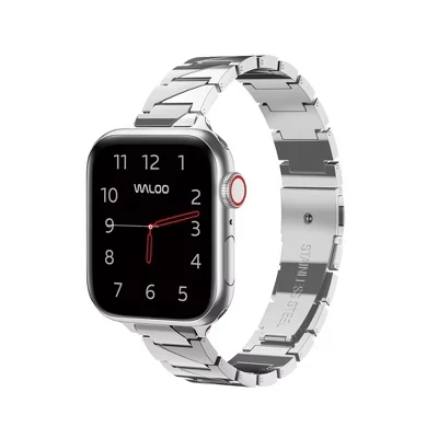 Двухцветный ремешок Waloo из нержавеющей стали для Apple Watch серебристого цвета