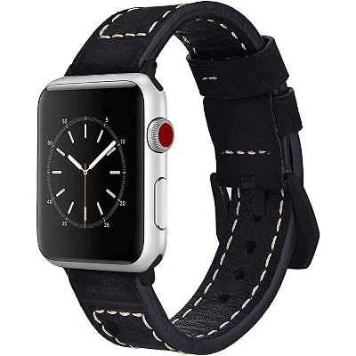 Унисекс ремешок WorryFree Gadgets для Apple Watch кожаный, черный