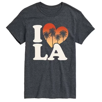 Мужская футболка с коротким рукавом I Love LA с графическим рисунком heather charcoal