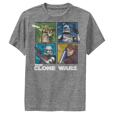 Футболка Boy's : The Clone Wars Group Shot Box Up Performance от charcoal heather