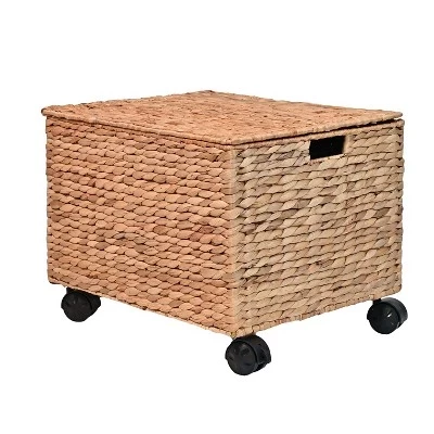 Корзина happimess Ashton на колесах с крышкой, натуральная