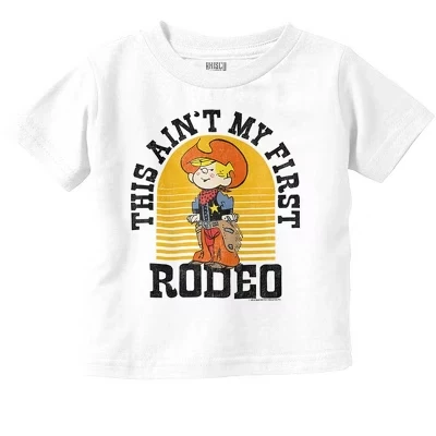 Винтажный комикс Aint My First Rodeo для малышей Футболка с графическим рисунком лицензионного белого цвета
