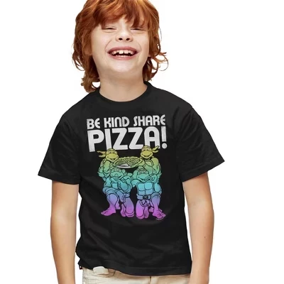 Детская футболка Be Kind Share Pizza для молодежи Черный черный