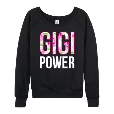 Женская рубашка с цветочным рисунком Gigi Power, легкая французская махровая рубашка с широким вырезом и длинным рукавом, черная