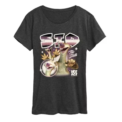 Женская футболка Ice Age «Сид», графитовый меланж