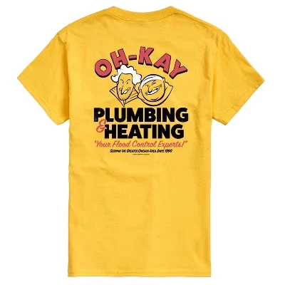 Мужская футболка Ohkay Plumbing с коротким рукавом и рисунком, желтая