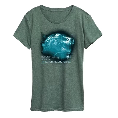 Женская футболка с коротким рукавом и рисунком T-Rex-Ray heather juniper