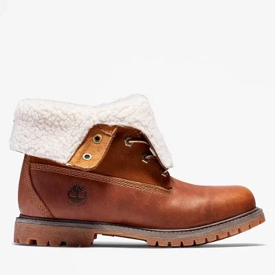 Женские ботинки Timberland утепленные водонепроницаемые, коричневые