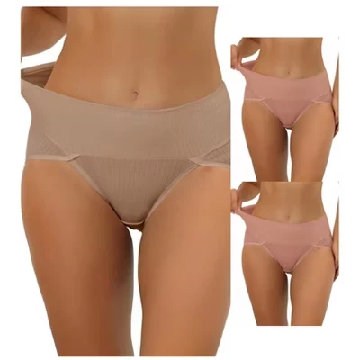 Женские трусы Allegra K, высокая посадка, 3 шт., красные