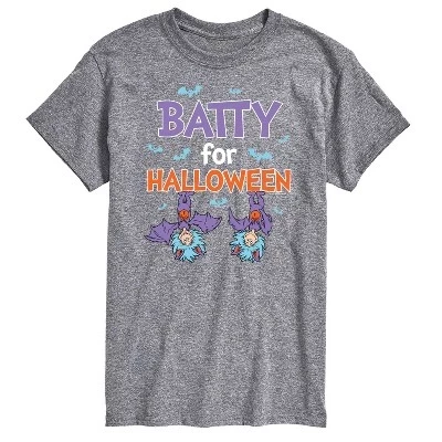 Мужская футболка Batty For Halloween Thing 1 и Thing 2 с коротким рукавом и графическим рисунком athletic heather