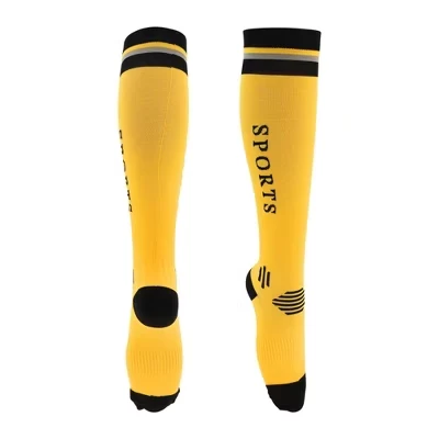 Cycling Athletic Socks Sweat Absorb Anti Friction Outdoor Letter Stripes 1 Pair multicolor