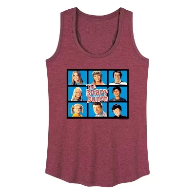 Женская майка The Brady Bunch Hollywood Squares, бордовая