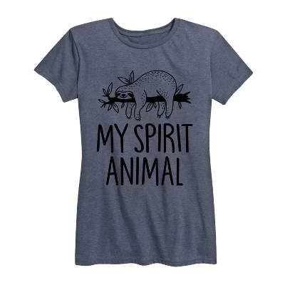 Женская футболка с коротким рукавом с изображением животных-ленивцев My Spirit heather blue